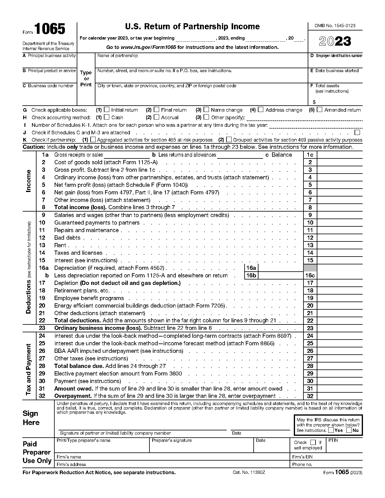 extra page for adding more partners to a loan document