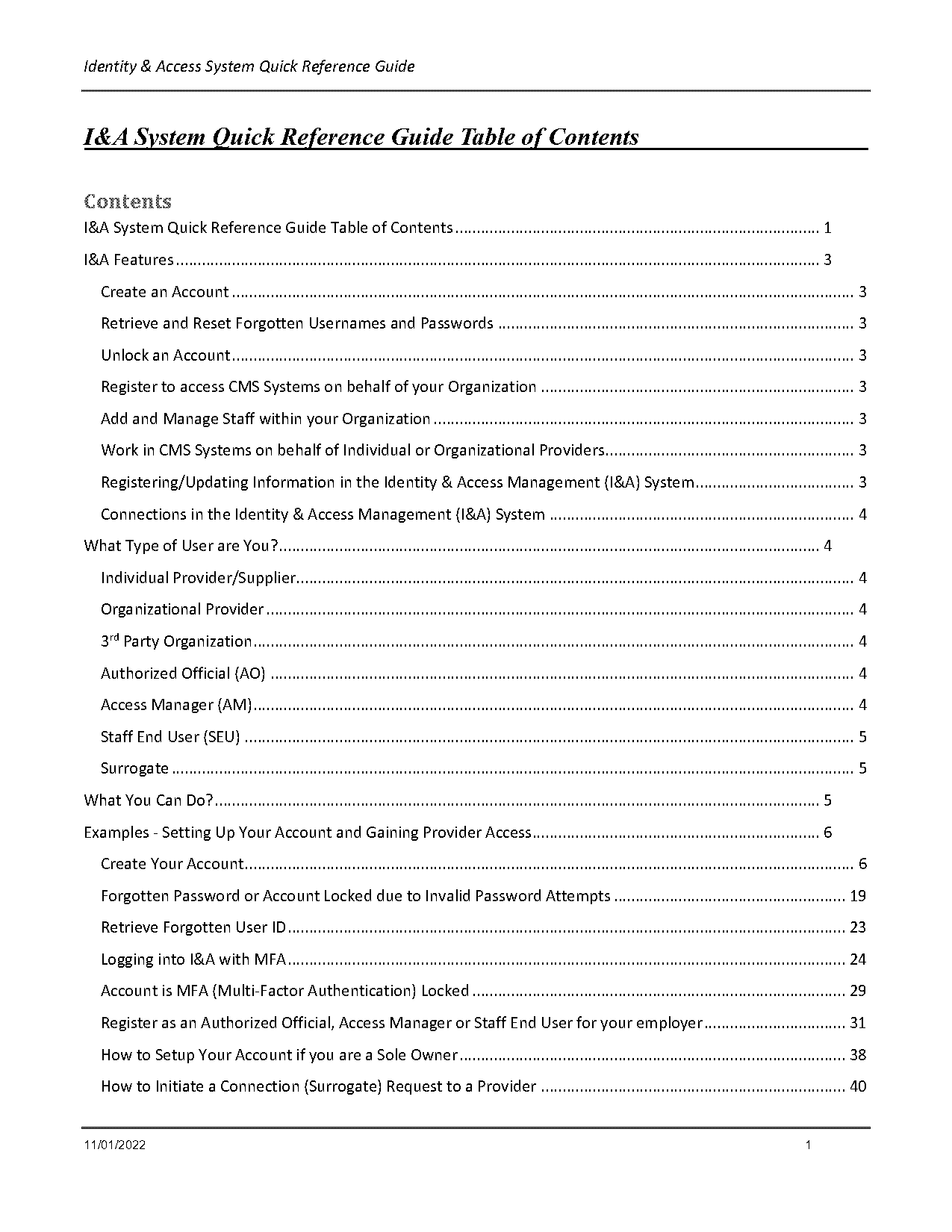 identity access management documentation